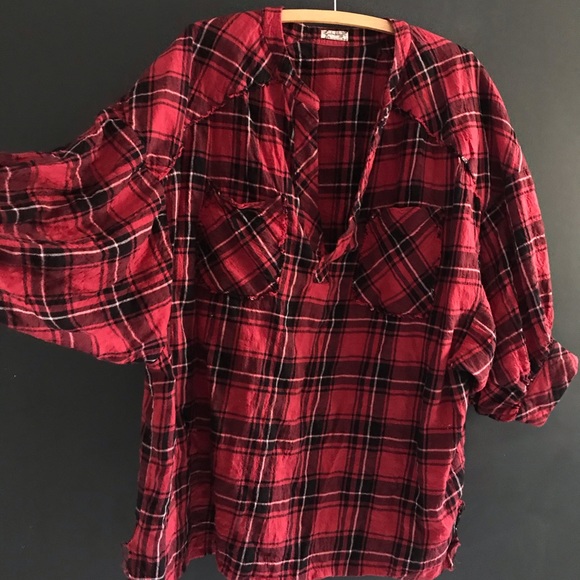 Free people flannel Blouse - Picture 1 of 6